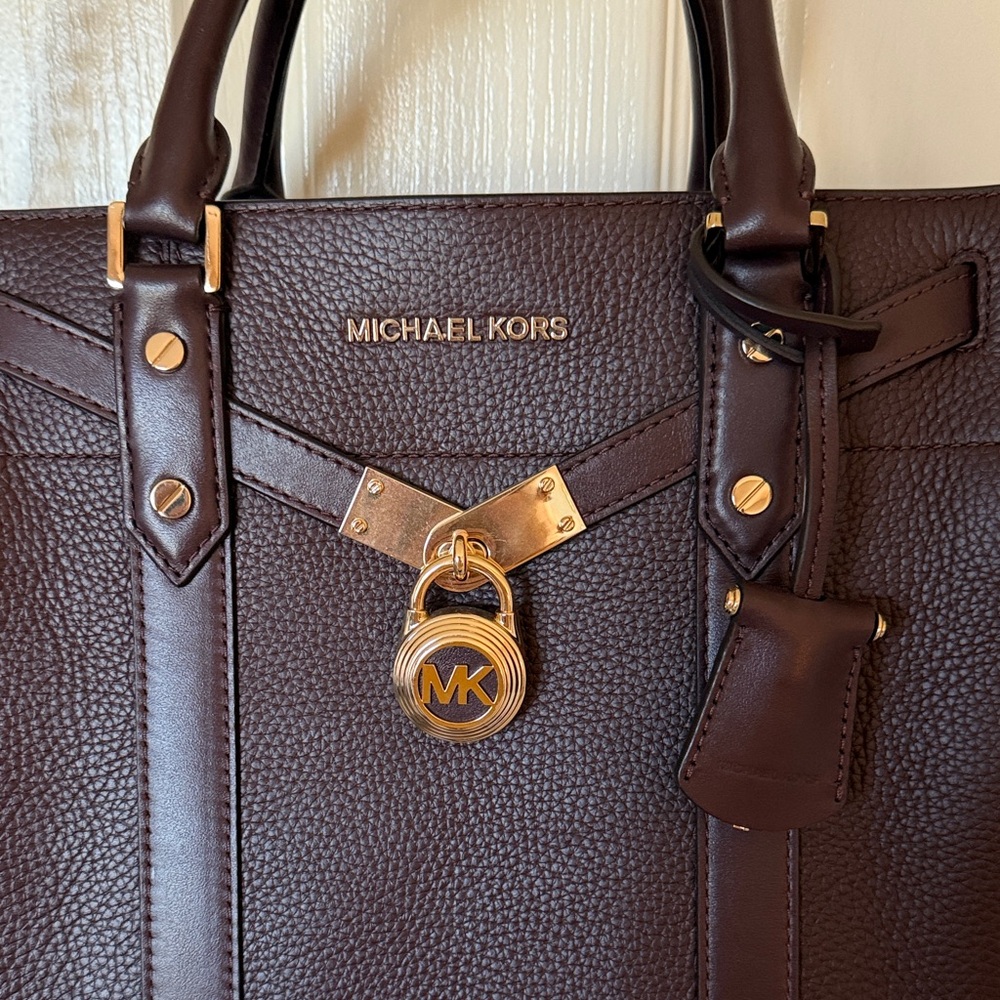 Michael Kors Burgandy/Brown Satchel with Gold Accents - Picture 2 of 9